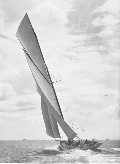 Still more wonderful old photos of racing sailing yachts from The Yachtsman Racing Yacht White Heather II pictured in The Yachtsman