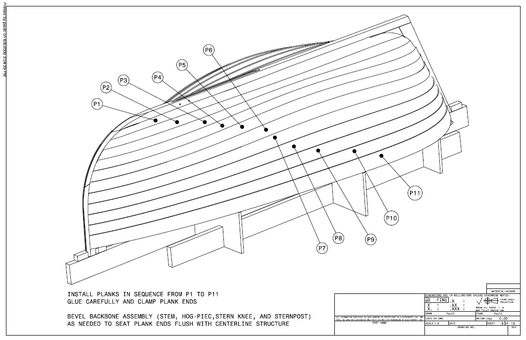 Plans for making a model of the 10ft double-ended McLachlan skiff 