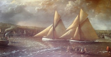Print of Mayflower & Galatea presented to Ballynacally Aug 09