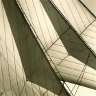 Michael Kahn brings an element of abstraction to the windjammer exhibit at Penobscot Marine Museum
