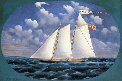 America schooner yacht painted by Bard